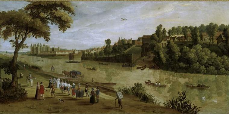 Early 17th century painting of The Thames at Richmond showing Morris in about